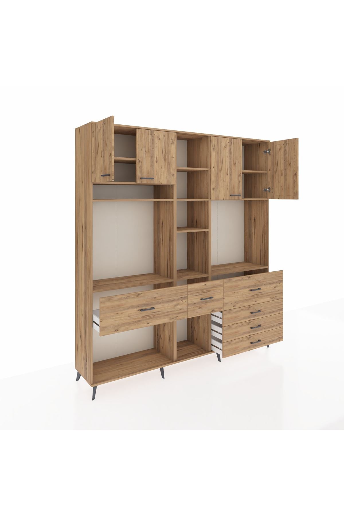 Hyperion Dolap 11 Raflı 6 Çekmeceli 4 Kapaklı 220x44x243 - S553M036V21B