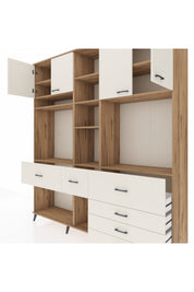 Hyperion Dolap 11 Raflı 6 Çekmeceli 4 Kapaklı 220x44x243 - S553M036V22B