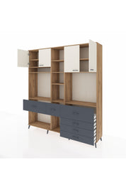 Hyperion Dolap 11 Raflı 6 Çekmeceli 4 Kapaklı 220x44x243 - S553M036V23B