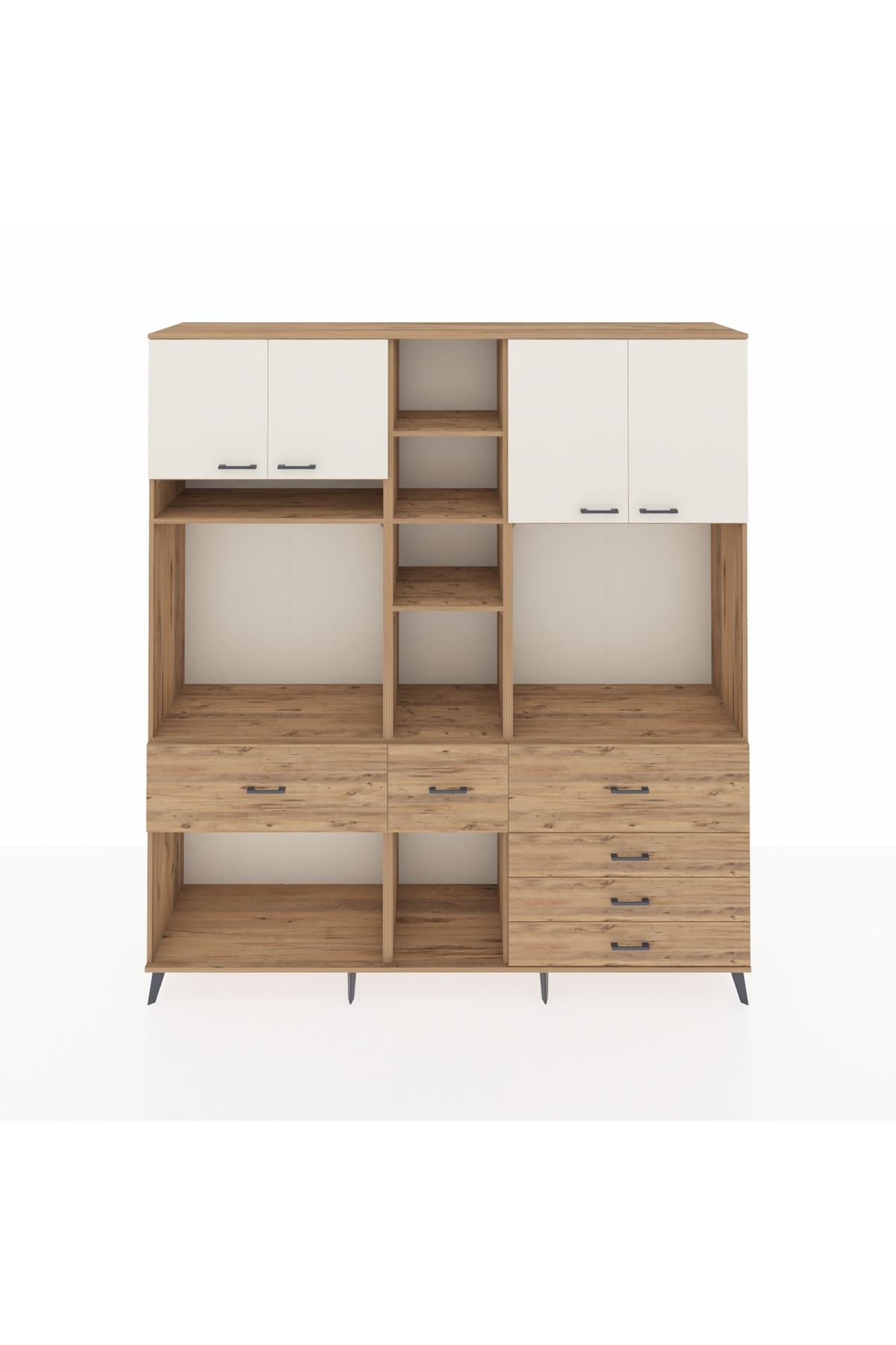 Hyperion Dolap 11 Raflı 6 Çekmeceli 4 Kapaklı 220x44x243 - S553M036V24B