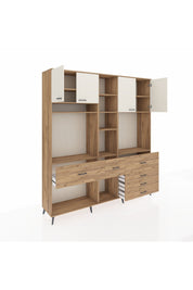 Hyperion Dolap 11 Raflı 6 Çekmeceli 4 Kapaklı 220x44x243 - S553M036V24B