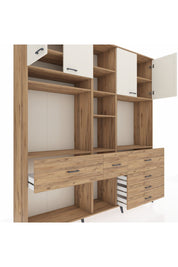 Hyperion Dolap 11 Raflı 6 Çekmeceli 4 Kapaklı 220x44x243 - S553M036V24B