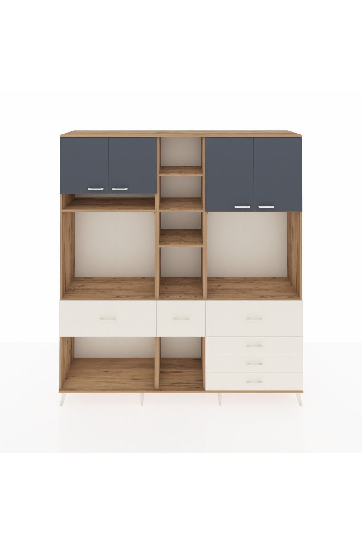 Hyperion Dolap 11 Raflı 6 Çekmeceli 4 Kapaklı 220x44x243 - S553M036V25B