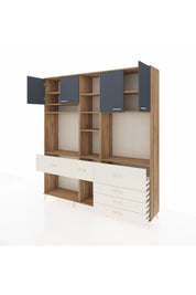 Hyperion Dolap 11 Raflı 6 Çekmeceli 4 Kapaklı 220x44x243 - S553M036V25B