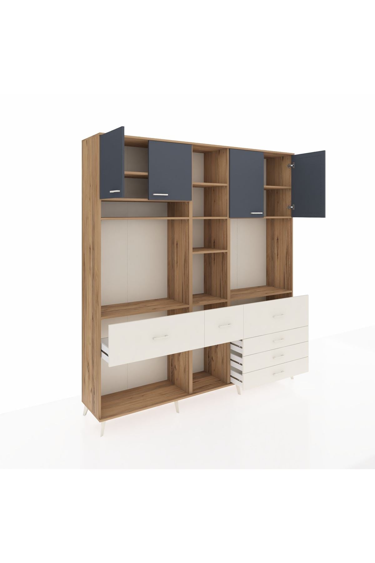 Hyperion Dolap 11 Raflı 6 Çekmeceli 4 Kapaklı 220x44x243 - S553M036V25B