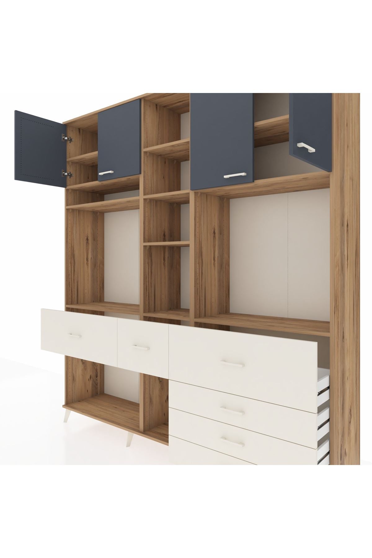 Hyperion Dolap 11 Raflı 6 Çekmeceli 4 Kapaklı 220x44x243 - S553M036V25B