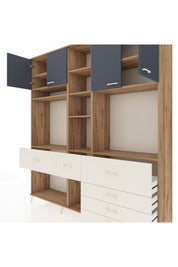 Hyperion Dolap 11 Raflı 6 Çekmeceli 4 Kapaklı 220x44x243 - S553M036V25B