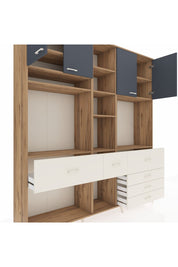 Hyperion Dolap 11 Raflı 6 Çekmeceli 4 Kapaklı 220x44x243 - S553M036V25B