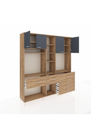 Hyperion Dolap 11 Raflı 6 Çekmeceli 4 Kapaklı 220x44x243 - S553M036V27B