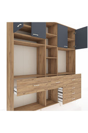 Hyperion Dolap 11 Raflı 6 Çekmeceli 4 Kapaklı 220x44x243 - S553M036V27B