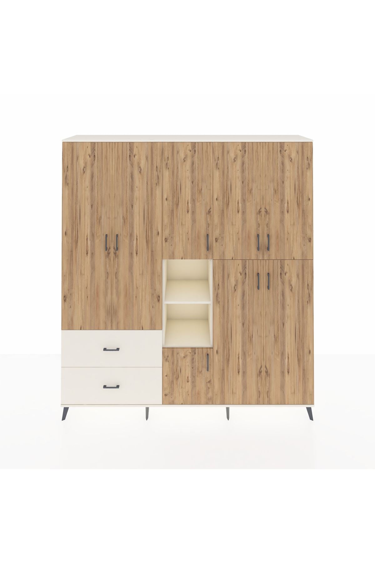 Hyperion Dolap 12 Raflı 2 Çekmeceli Tek Askılı 220x44x243 - S553M037V01B