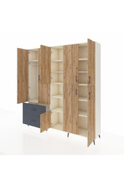 Hyperion Dolap 12 Raflı 2 Çekmeceli Tek Askılı 220x44x243 - S553M037V02B