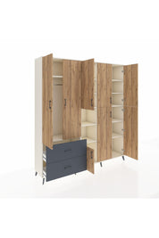 Hyperion Dolap 12 Raflı 2 Çekmeceli Tek Askılı 220x44x243 - S553M037V02B