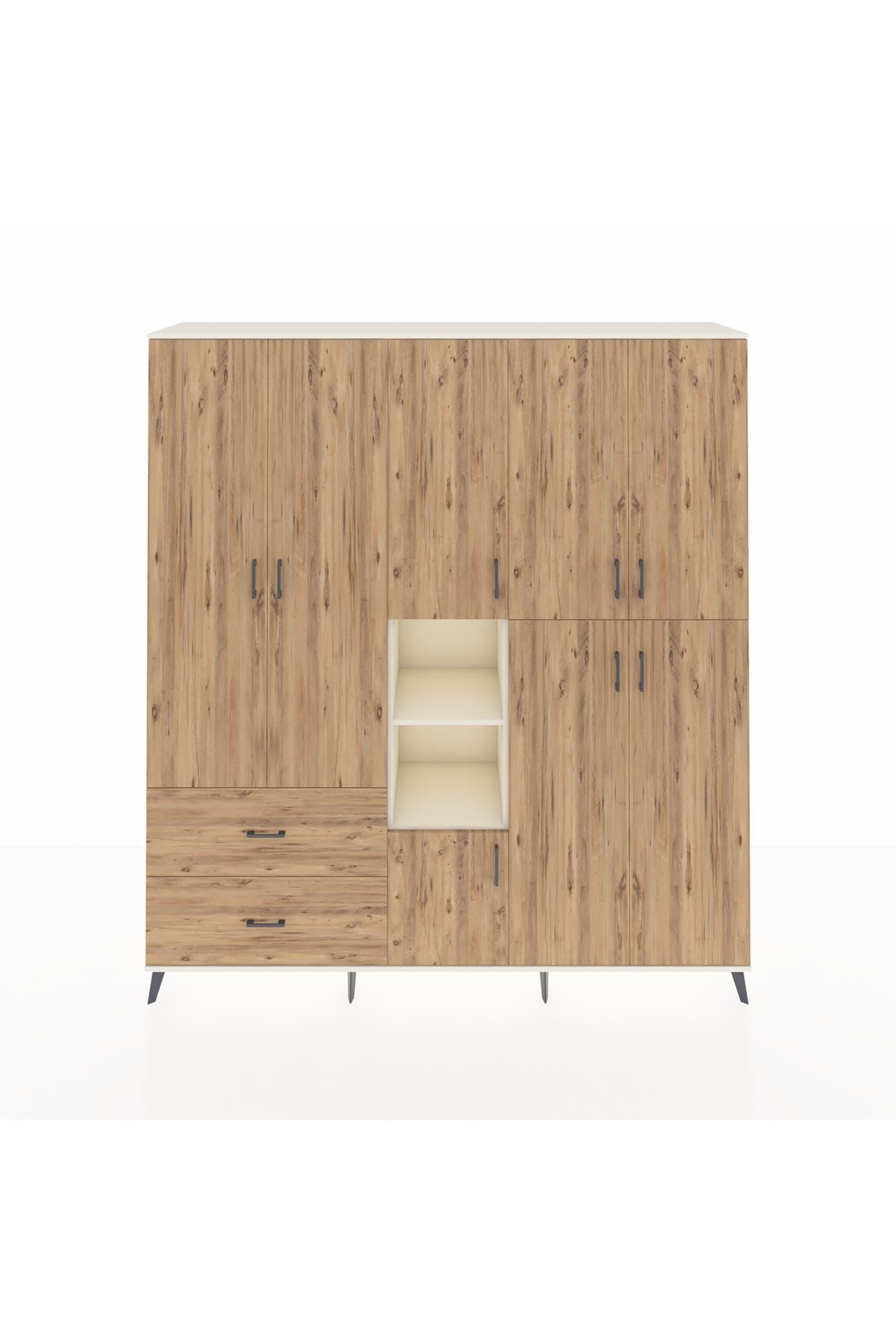 Hyperion Dolap 12 Raflı 2 Çekmeceli Tek Askılı 220x44x243 - S553M037V03B