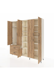 Hyperion Dolap 12 Raflı 2 Çekmeceli Tek Askılı 220x44x243 - S553M037V03B