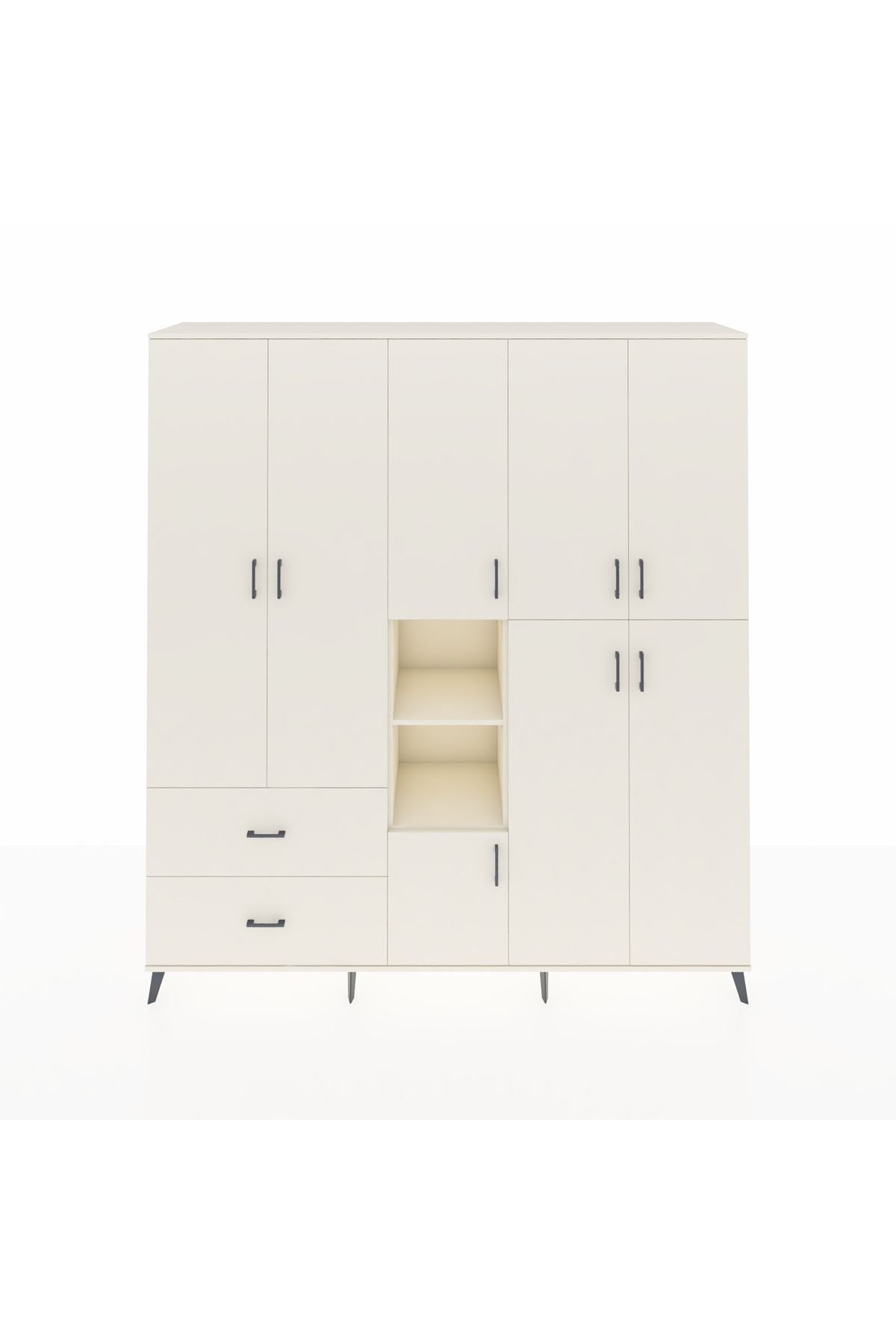 Hyperion Dolap 12 Raflı 2 Çekmeceli Tek Askılı 220x44x243 - S553M037V04B