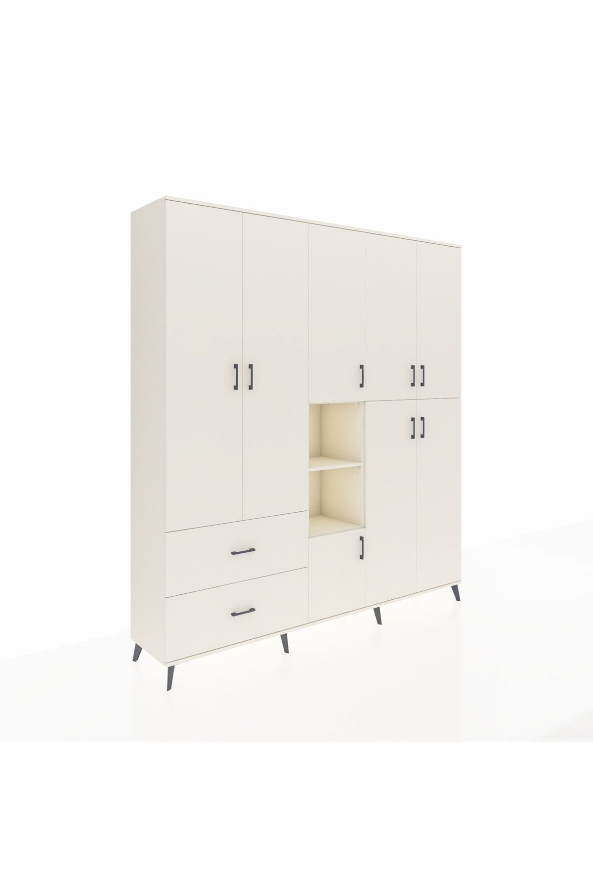 Hyperion Dolap 12 Raflı 2 Çekmeceli Tek Askılı 220x44x243 - S553M037V04B