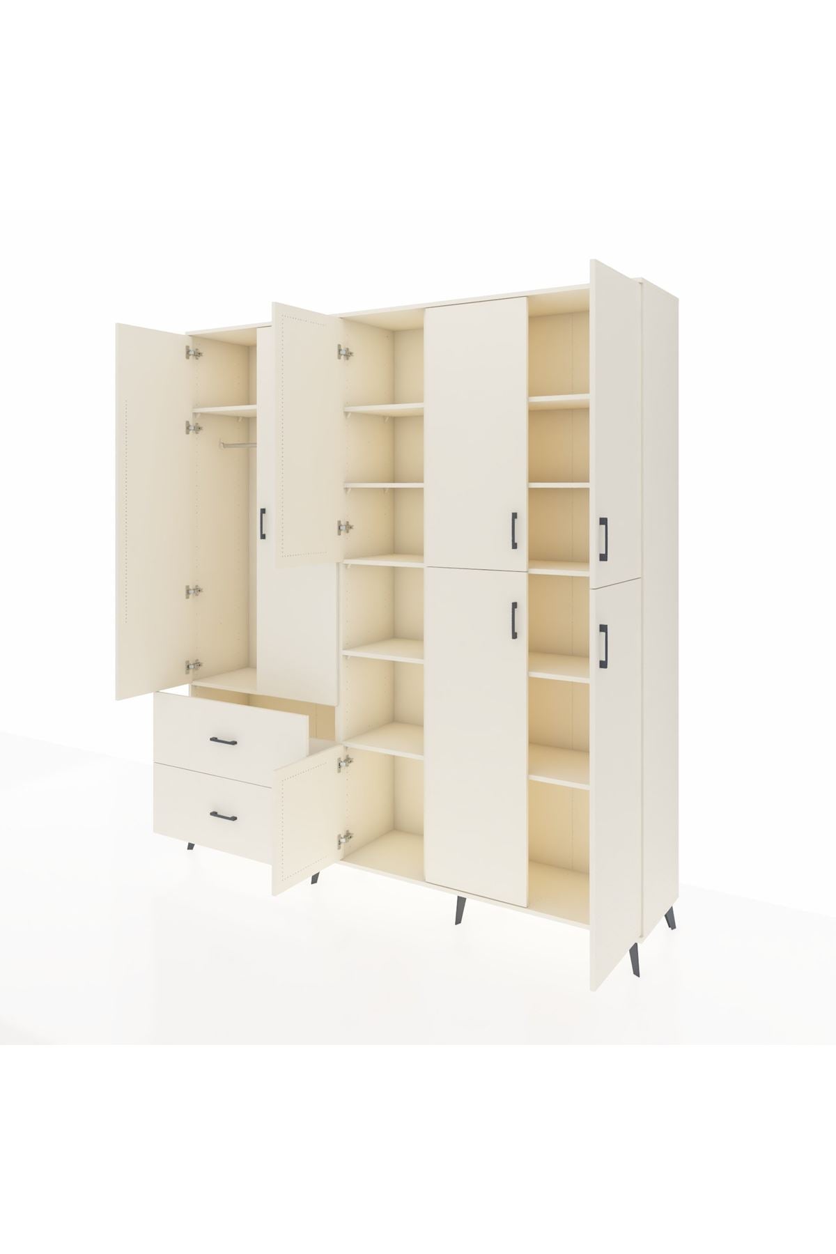 Hyperion Dolap 12 Raflı 2 Çekmeceli Tek Askılı 220x44x243 - S553M037V04B