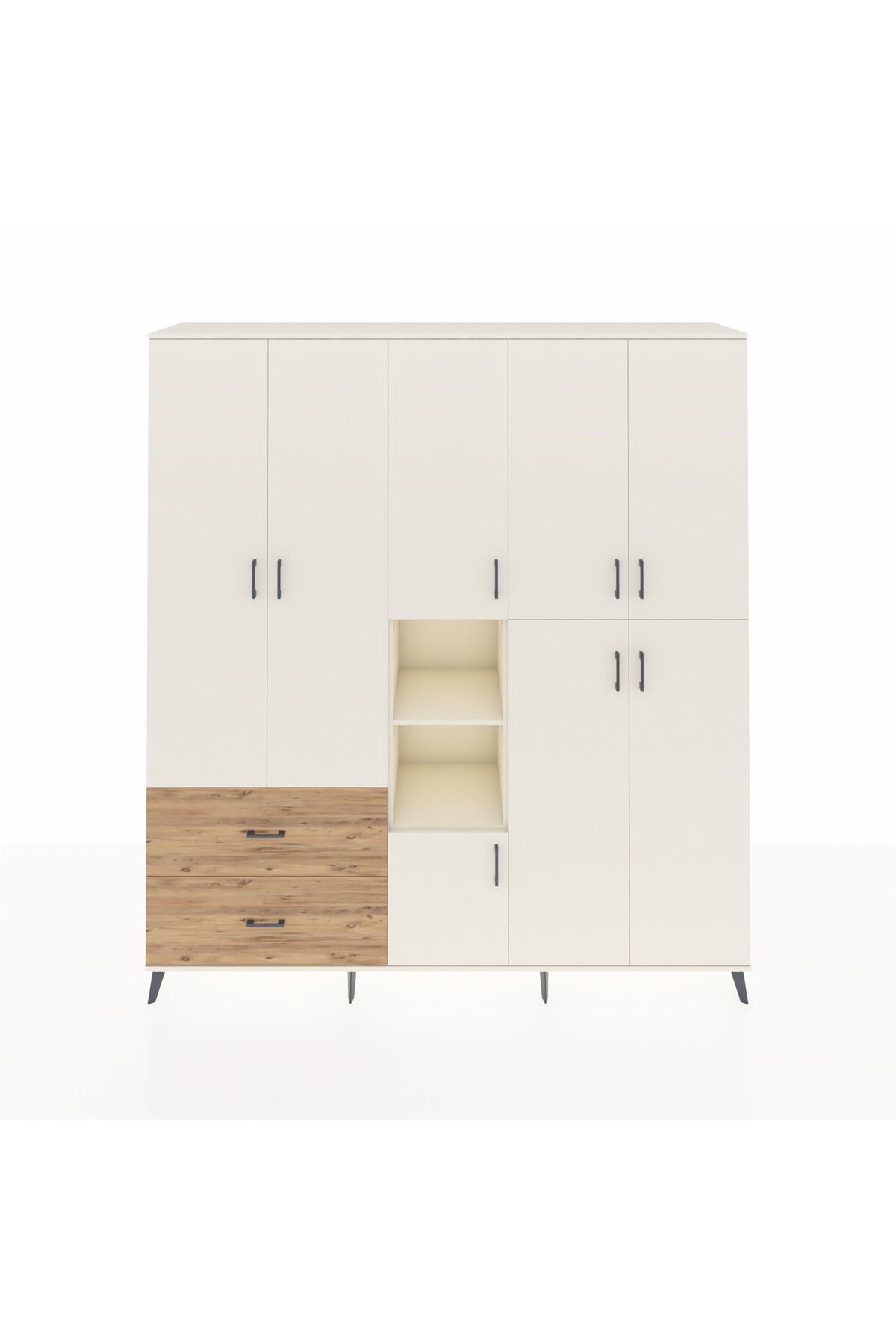 Hyperion Dolap 12 Raflı 2 Çekmeceli Tek Askılı 220x44x243 - S553M037V06B