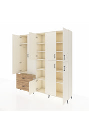 Hyperion Dolap 12 Raflı 2 Çekmeceli Tek Askılı 220x44x243 - S553M037V06B