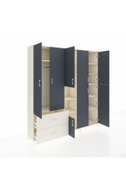 Hyperion Dolap 12 Raflı 2 Çekmeceli Tek Askılı 220x44x243 - S553M037V07B