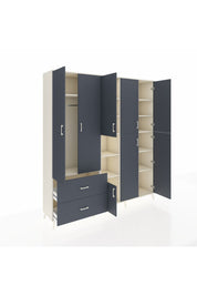 Hyperion Dolap 12 Raflı 2 Çekmeceli Tek Askılı 220x44x243 - S553M037V08B