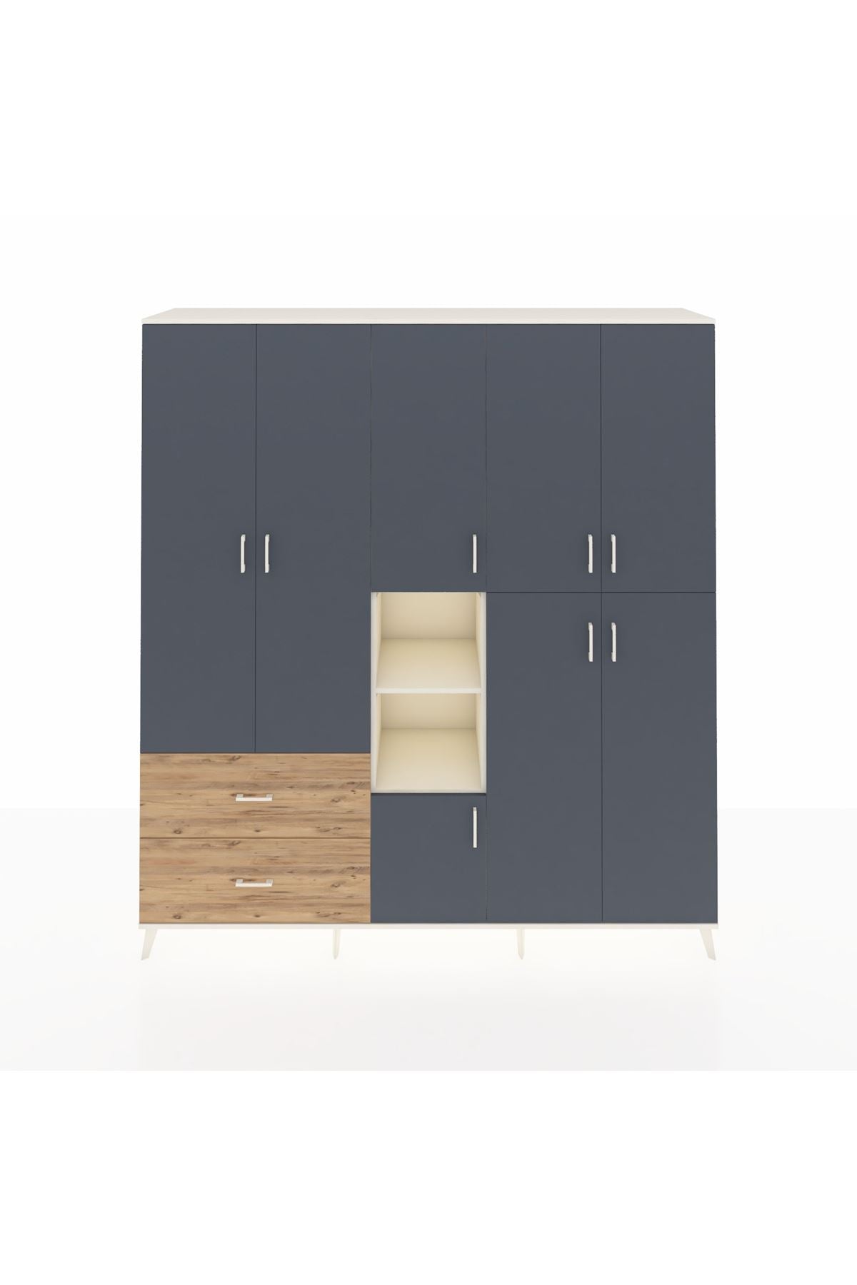 Hyperion Dolap 12 Raflı 2 Çekmeceli Tek Askılı 220x44x243 - S553M037V09B