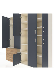 Hyperion Dolap 12 Raflı 2 Çekmeceli Tek Askılı 220x44x243 - S553M037V09B