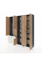 Hyperion Dolap 12 Raflı 2 Çekmeceli Tek Askılı 220x44x243 - S553M037V10B