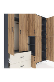 Hyperion Dolap 12 Raflı 2 Çekmeceli Tek Askılı 220x44x243 - S553M037V10B