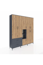 Hyperion Dolap 12 Raflı 2 Çekmeceli Tek Askılı 220x44x243 - S553M037V11B