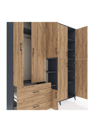 Hyperion Dolap 12 Raflı 2 Çekmeceli Tek Askılı 220x44x243 - S553M037V12B