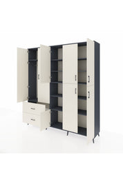 Hyperion Dolap 12 Raflı 2 Çekmeceli Tek Askılı 220x44x243 - S553M037V13B