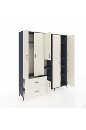 Hyperion Dolap 12 Raflı 2 Çekmeceli Tek Askılı 220x44x243 - S553M037V13B