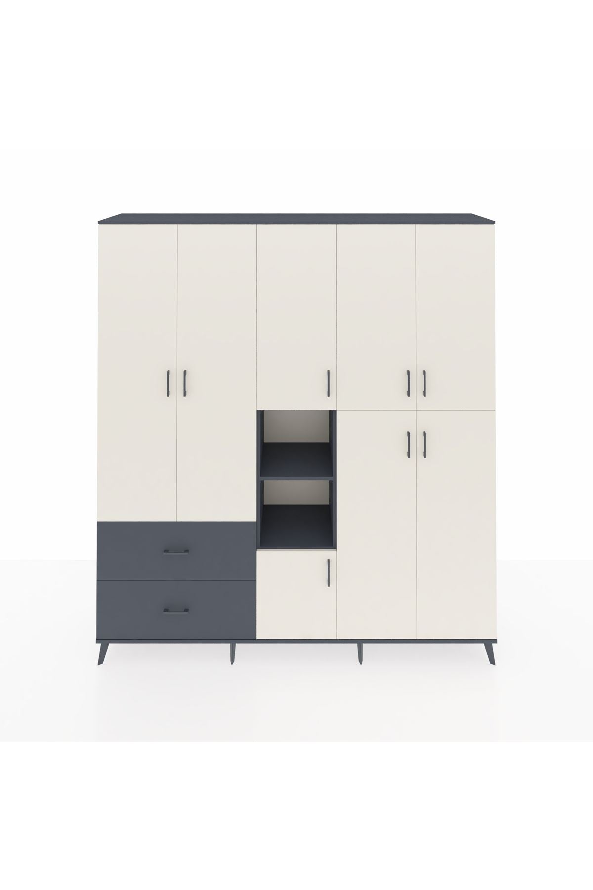 Hyperion Dolap 12 Raflı 2 Çekmeceli Tek Askılı 220x44x243 - S553M037V14B