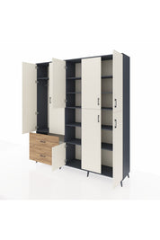 Hyperion Dolap 12 Raflı 2 Çekmeceli Tek Askılı 220x44x243 - S553M037V15B