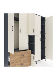 Hyperion Dolap 12 Raflı 2 Çekmeceli Tek Askılı 220x44x243 - S553M037V15B