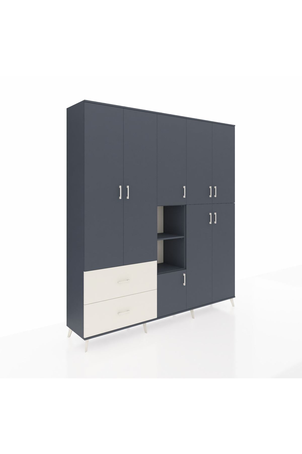 Hyperion Dolap 12 Raflı 2 Çekmeceli Tek Askılı 220x44x243 - S553M037V16B