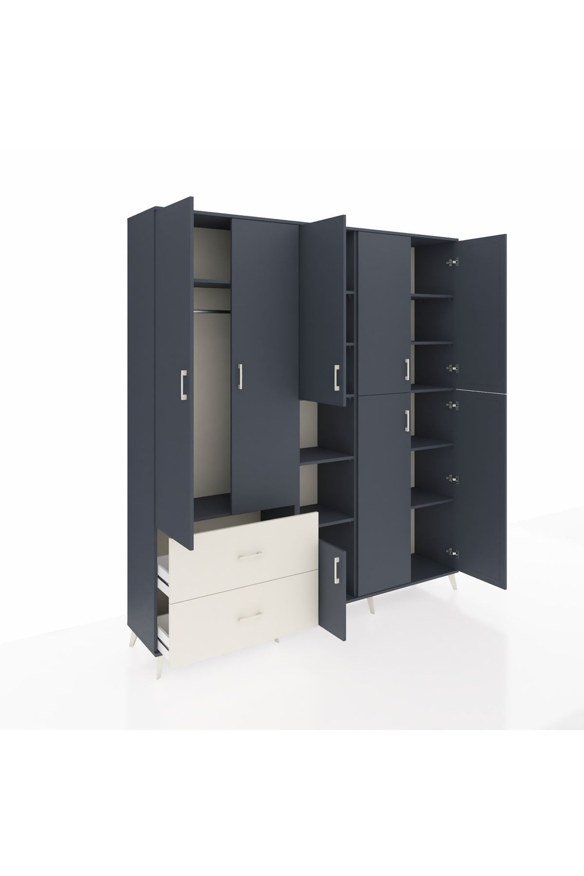 Hyperion Dolap 12 Raflı 2 Çekmeceli Tek Askılı 220x44x243 - S553M037V16B