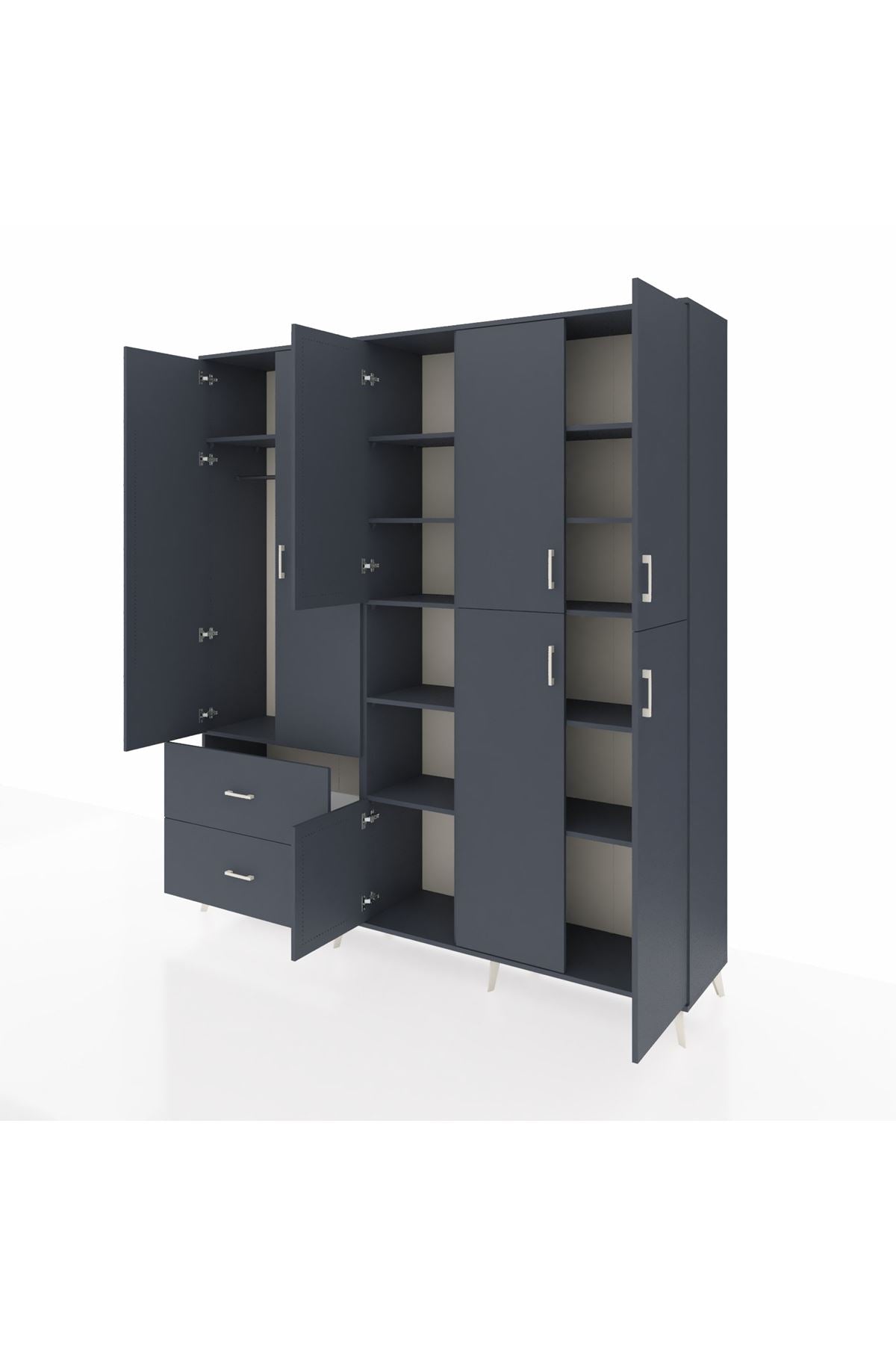 Hyperion Dolap 12 Raflı 2 Çekmeceli Tek Askılı 220x44x243 - S553M037V17B