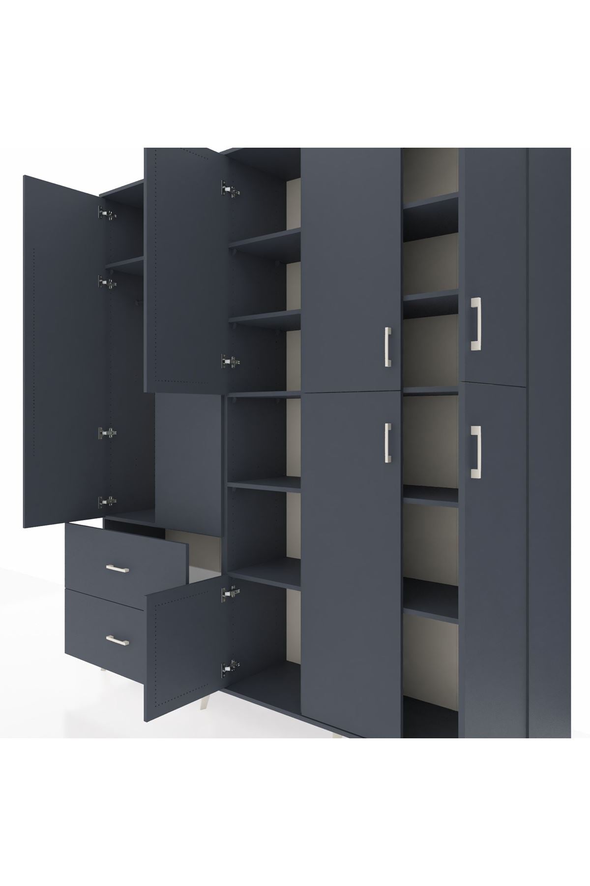 Hyperion Dolap 12 Raflı 2 Çekmeceli Tek Askılı 220x44x243 - S553M037V17B