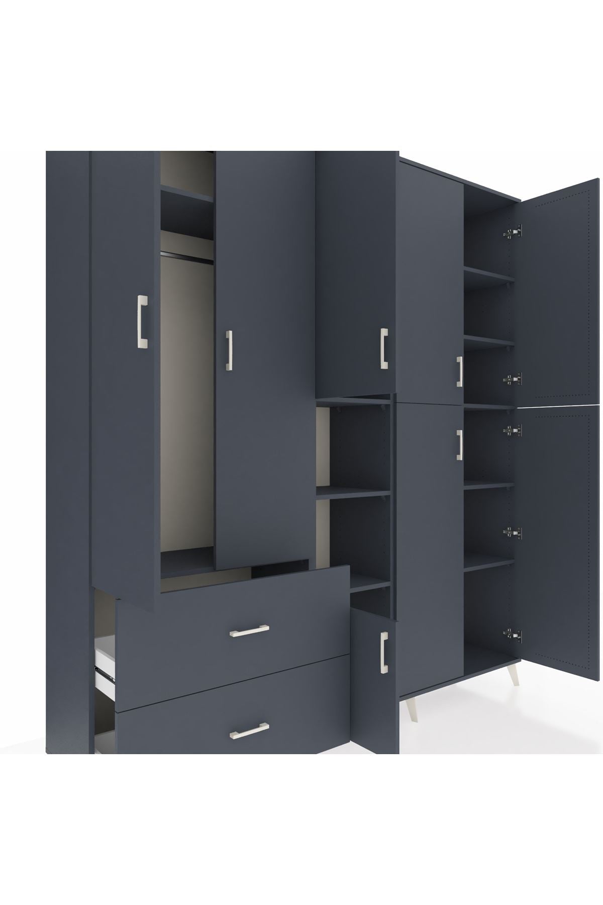 Hyperion Dolap 12 Raflı 2 Çekmeceli Tek Askılı 220x44x243 - S553M037V17B