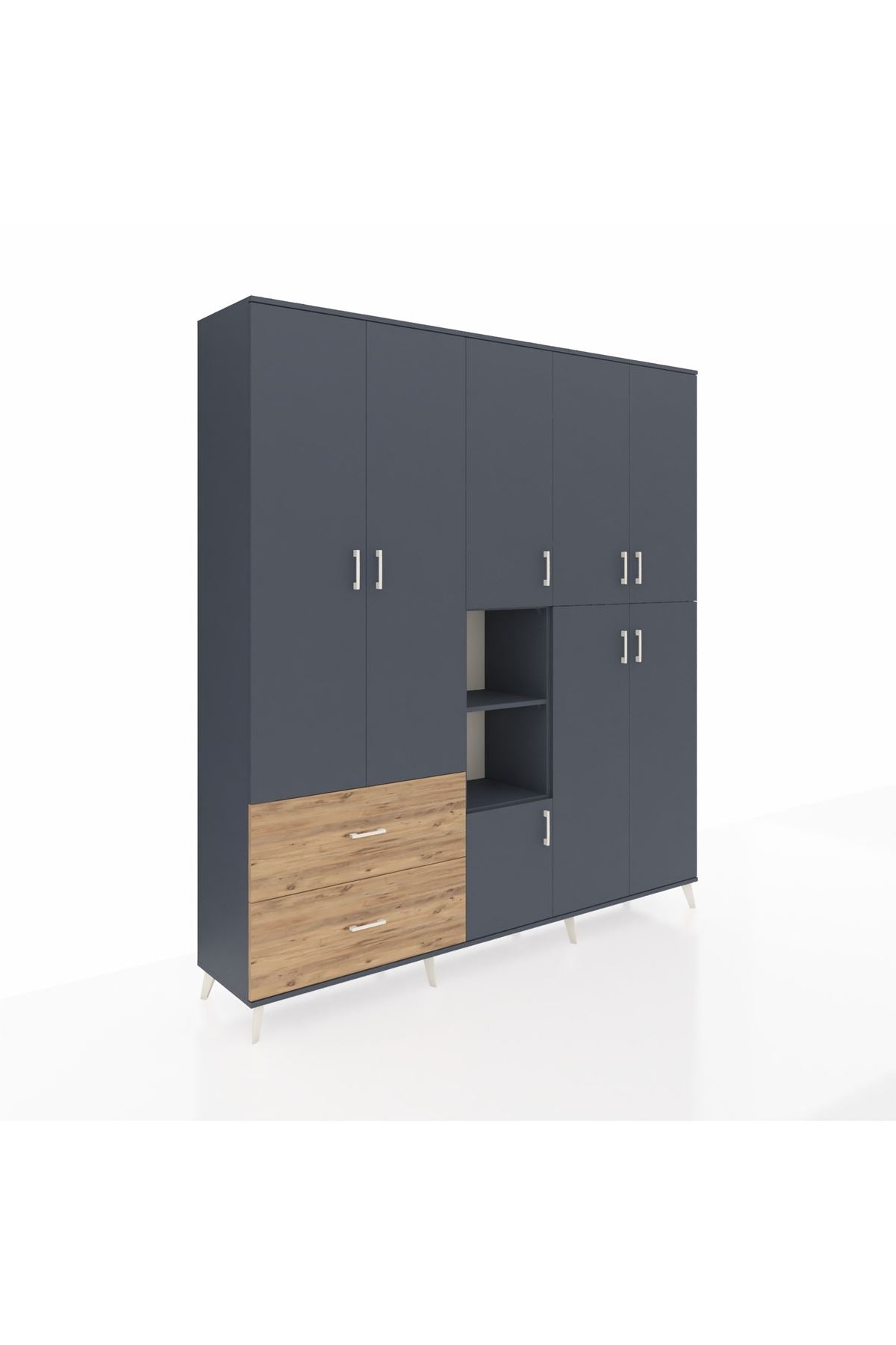 Hyperion Dolap 12 Raflı 2 Çekmeceli Tek Askılı 220x44x243 - S553M037V18B