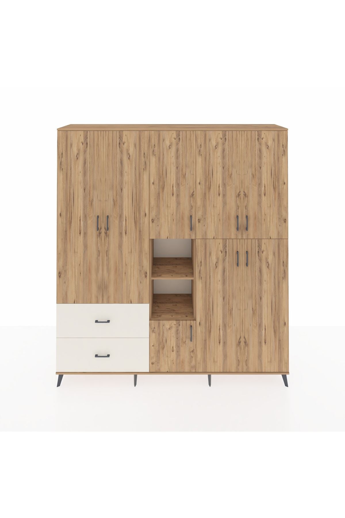 Hyperion Dolap 12 Raflı 2 Çekmeceli Tek Askılı 220x44x243 - S553M037V19B