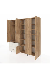 Hyperion Dolap 12 Raflı 2 Çekmeceli Tek Askılı 220x44x243 - S553M037V19B