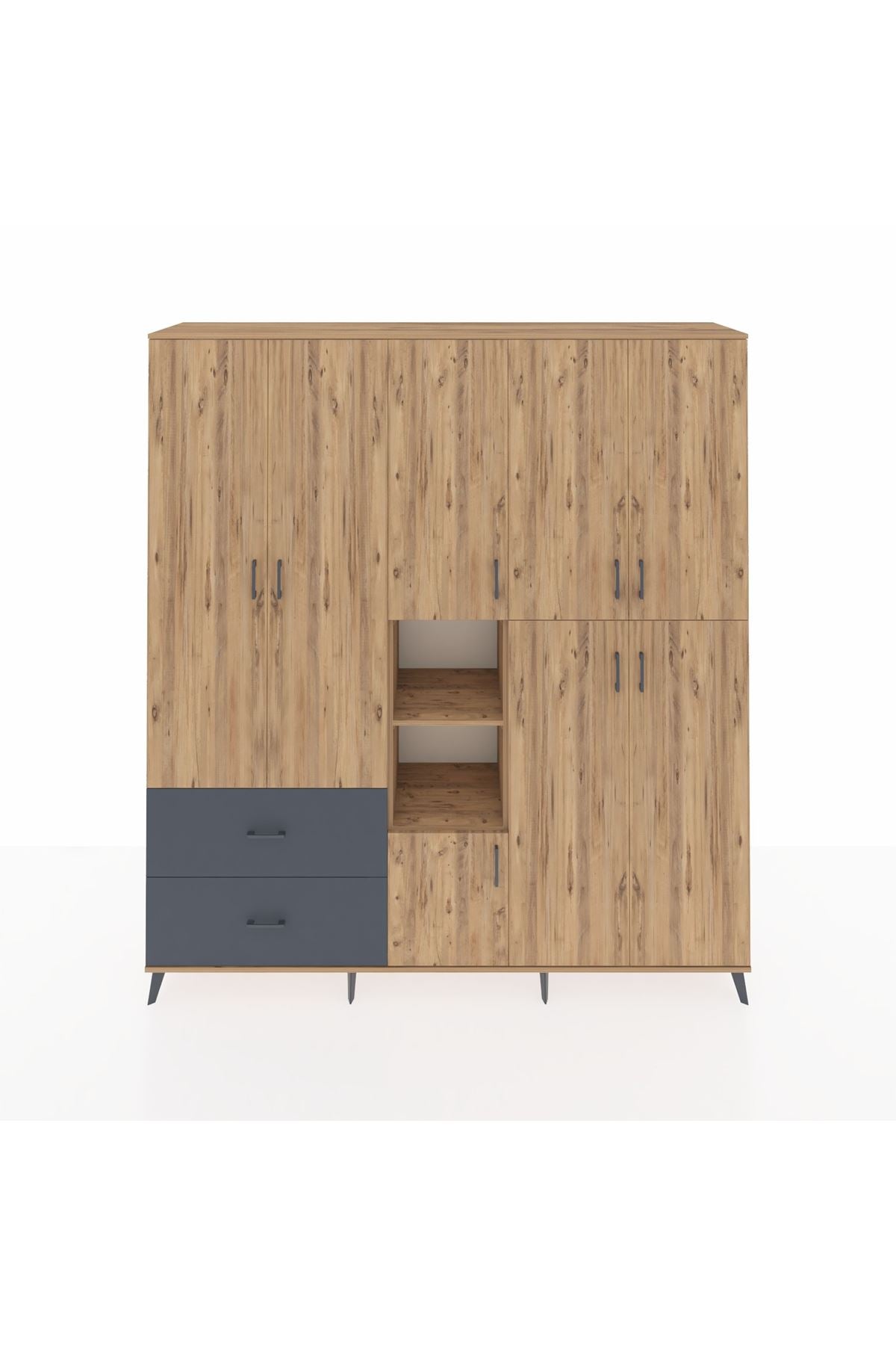 Hyperion Dolap 12 Raflı 2 Çekmeceli Tek Askılı 220x44x243 - S553M037V20B