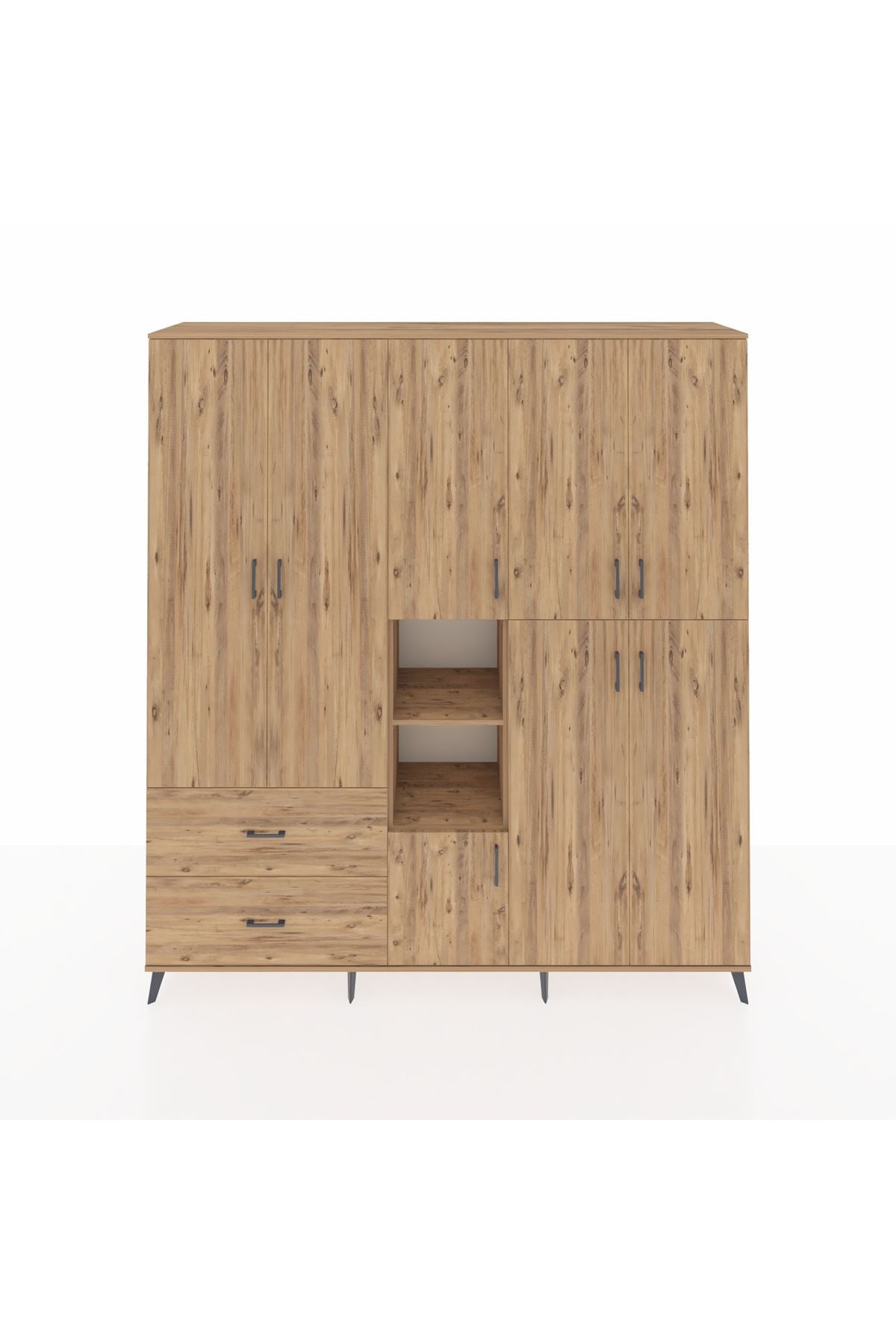 Hyperion Dolap 12 Raflı 2 Çekmeceli Tek Askılı 220x44x243 - S553M037V21B