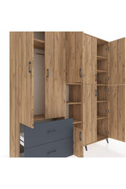 Hyperion Dolap 12 Raflı 2 Çekmeceli Tek Askılı 220x44x243 - S553M037V20B