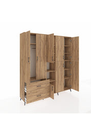 Hyperion Dolap 12 Raflı 2 Çekmeceli Tek Askılı 220x44x243 - S553M037V21B