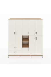 Hyperion Dolap 12 Raflı 2 Çekmeceli Tek Askılı 220x44x243 Çam-Aytaşı/Aytaşı